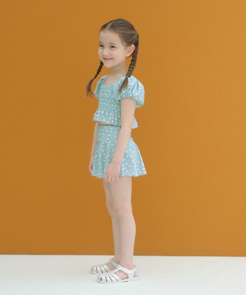 green label relaxing(グリーンレーベルリラクシング)の「コバナガラ タンキニ / 水着 / キッズ 100cm-130cm(水着・キッズ・シャーベット/ライトブルー・130cm/120cm/110cm/100cm)」の4枚目の写真