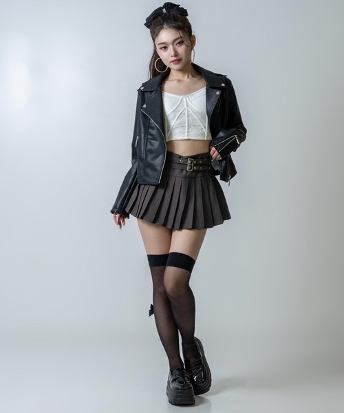 ANAP(アナップ)の「ライダース ジャケット(ライダースジャケット・レディース・ブラック/ホワイト・F)」の12枚目の写真