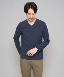 a.v.v | 【スマート/イージーケア/洗濯機で洗える/毛玉になりにくい】アゼダブルフェイスVネックスマートTシャツ(Tシャツ/カットソー)