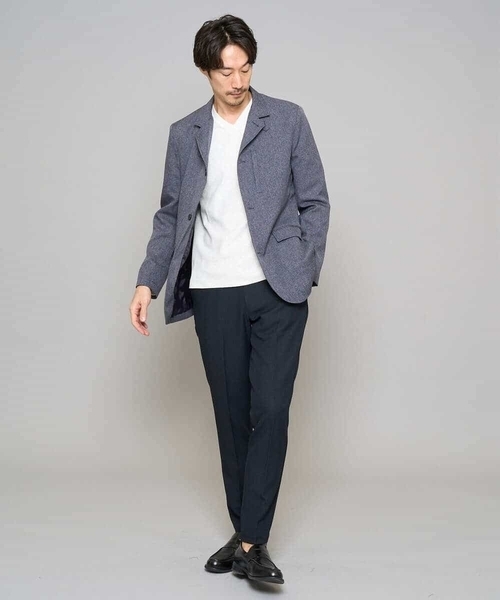 a.v.v（アーヴェヴェ）の「【スマート/イージーケア/洗濯機で洗える/毛玉になりにくい】アゼダブルフェイスVネックスマートTシャツ（Tシャツ/カットソー・メンズ・ネイビー/ホワイト/ライトグレー・46/48/50）」の12枚目の写真