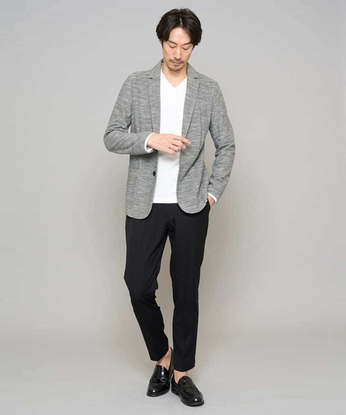 a.v.v（アーヴェヴェ）の「【スマート/イージーケア/洗濯機で洗える/毛玉になりにくい】アゼダブルフェイスVネックスマートTシャツ（Tシャツ/カットソー・メンズ・ネイビー/ホワイト/ライトグレー・46/48/50）」の20枚目の写真