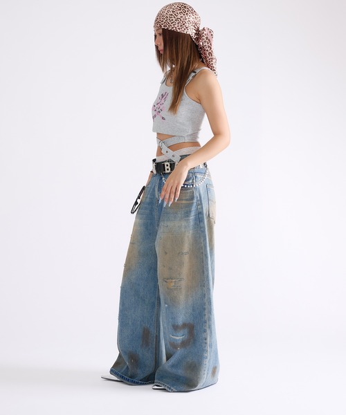 dollslutz(ドルズラッツ)の「【dollslutz】crystal skull cropped ensemble / 【ドルズラッツ】クリスタルスカルクロップドキャミアンサンブル(アンサンブル・レディース・グレー/ブラック・FREE)」の7枚目の写真