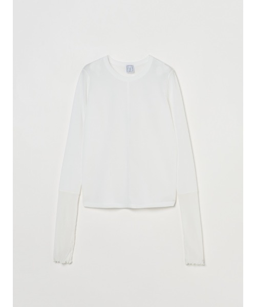 ILANIS(イラニス)の「Quiet Sheer Sleeve Top(Tシャツ/カットソー・レディース・ライトブルー/ブラック/オフホワイト・FREE)」の16枚目の写真