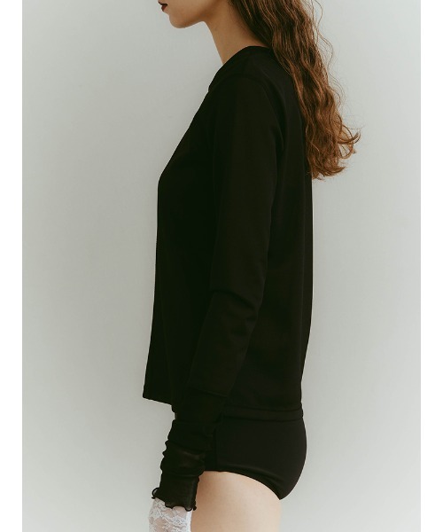 ILANIS(イラニス)の「Quiet Sheer Sleeve Top(Tシャツ/カットソー・レディース・ライトブルー/ブラック/オフホワイト・FREE)」の6枚目の写真