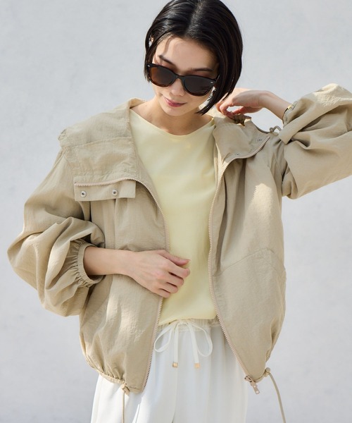 BARNYARDSTORM（バンヤードストーム）の「【『BABALOG』YouTubeご紹介アイテム】BARNYARDSTORM / UVカットエアリーブルゾン＜セットアップ対応＞【UVカット】WEB限定サイズ L（ブルゾン・レディース・ホワイト/ブラック/ベージュ・L/M/S）」の3枚目の写真