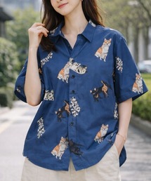 CORISCO（コリスコ）の「カットサッカー 総柄プリント 半袖シャツ(M1)（シャツ/ブラウス）」