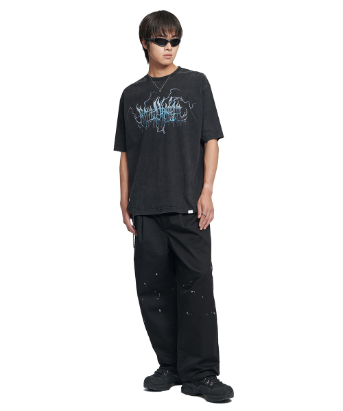 NOMANUAL(NOMANUAL)の「LIGHTNING RAW VISION T-SHIRT - WASHED BLACK(Tシャツ/カットソー・レディース・その他・LARGE/SMALL/MEDIUM/X-LARGE)」の3枚目の写真