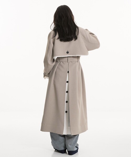 UNITED TOKYO（ユナイテッドトウキョウ）の「【新作】レイヤーディテールトレンチコート｜ウォッシャブル/オフィスカジュアル/オケージョン/春服（トレンチコート・レディース・ブラック/ベージュ・1/2）」の8枚目の写真