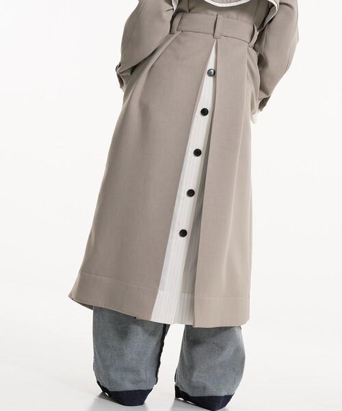 UNITED TOKYO（ユナイテッドトウキョウ）の「【新作】レイヤーディテールトレンチコート｜ウォッシャブル/オフィスカジュアル/オケージョン/春服（トレンチコート・レディース・ブラック/ベージュ・1/2）」の9枚目の写真