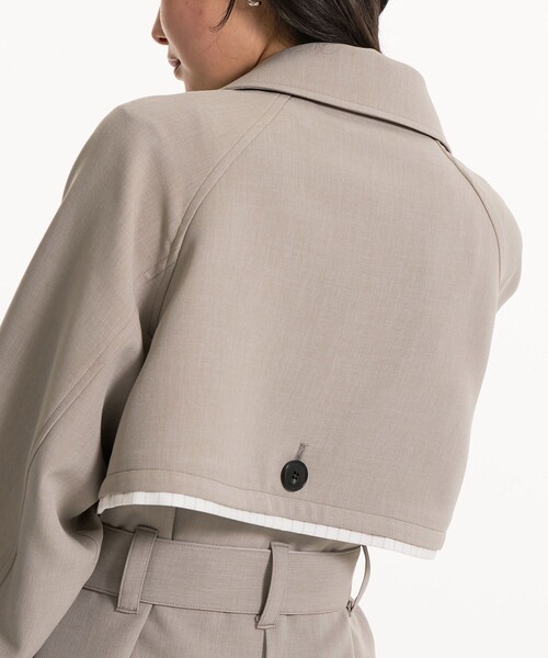 UNITED TOKYO（ユナイテッドトウキョウ）の「【新作】レイヤーディテールトレンチコート｜ウォッシャブル/オフィスカジュアル/オケージョン/春服（トレンチコート・レディース・ブラック/ベージュ・1/2）」の14枚目の写真