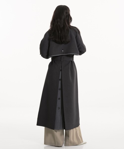 UNITED TOKYO（ユナイテッドトウキョウ）の「【新作】レイヤーディテールトレンチコート｜ウォッシャブル/オフィスカジュアル/オケージョン/春服（トレンチコート・レディース・ブラック/ベージュ・1/2）」の19枚目の写真