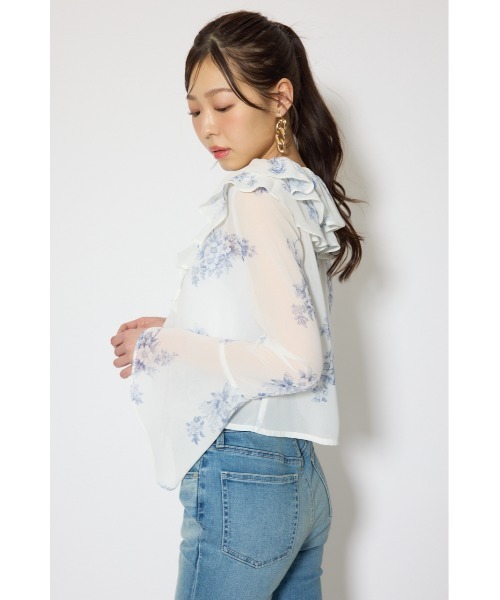 rienda(リエンダ)の「フリルカラートップス 春服(シャツ/ブラウス・レディース・ライトブルー/ピンク系その他/ホワイト系その他・FREE)」の7枚目の写真