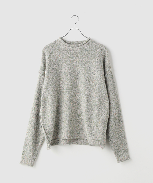 Name.(ネーム)の「Name./ネーム SHIFTED MELANGE KNIT PULLOVER(ニット/セーター・メンズ・ブラック/ライトグリーン・2)」の2枚目の写真
