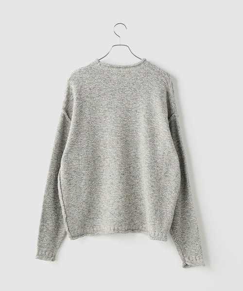 Name.(ネーム)の「Name./ネーム SHIFTED MELANGE KNIT PULLOVER(ニット/セーター・メンズ・ブラック/ライトグリーン・2)」の5枚目の写真
