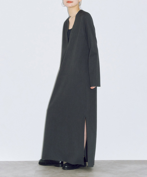 CITYSHOP(シティーショップ)の「《追加2》V NECK LEAN DRESS:ワンピース(ワンピース・レディース・ブラック/チャコールグレー・36/38)」の16枚目の写真