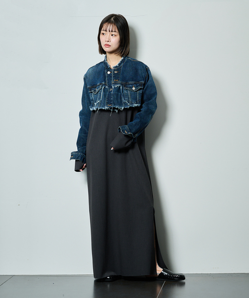 CITYSHOP(シティーショップ)の「《追加2》V NECK LEAN DRESS:ワンピース(ワンピース・レディース・ブラック/チャコールグレー・36/38)」の20枚目の写真