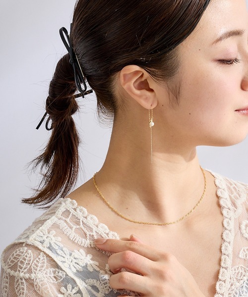 CALIN STANDARD(カリンスタンダード)の「◆金属アレルギー対応◆◆made in japan◆パールビジュー アメリカンピアス(ピアス(両耳用)・レディース・ゴールド/シルバー・FREE)」の3枚目の写真