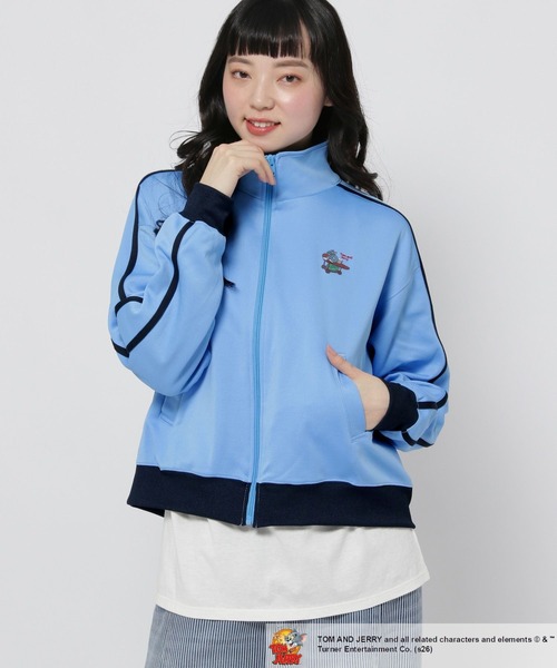 niko and...（ニコアンド）の「【トムとジェリー】コラボ トラックジャージ（ジャージ・レディース・ブルー/ブラウン・MEDIUM/LARGE）」の2枚目の写真