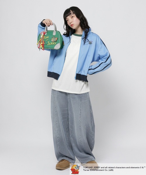 niko and...（ニコアンド）の「【トムとジェリー】コラボ トラックジャージ（ジャージ・レディース・ブルー/ブラウン・MEDIUM/LARGE）」の8枚目の写真