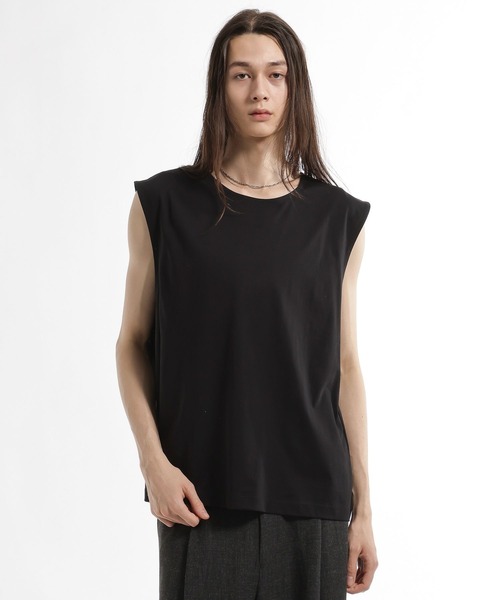 HARE(ハレ)の「【接触冷感】ユルネックノースリーブ(HARE)(Tシャツ/カットソー・メンズ・ホワイト/ブラック・SMALL/MEDIUM)」の2枚目の写真