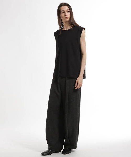 HARE(ハレ)の「【接触冷感】ユルネックノースリーブ(HARE)(Tシャツ/カットソー・メンズ・ホワイト/ブラック・SMALL/MEDIUM)」の6枚目の写真