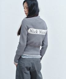 PATCH JAQUARD KNIT CARDIGAN_CHARCOAL