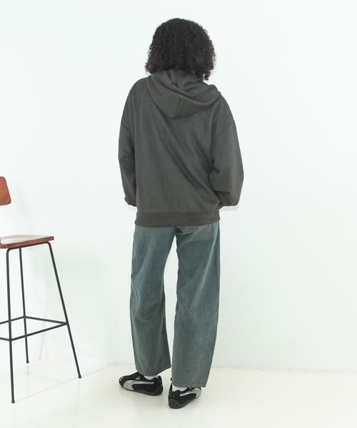 BEN DAVIS(ベンデイビス)の「【BEN DAVIS/ベンデイビス】【トレンドのダブルジップ】フェイクスエード パーカー 逆開ファスナー 共布ワッペン(パーカー・メンズ・スミクロ/ベージュ/ピンク・X-LARGE/LARGE/MEDIUM)」の5枚目の写真