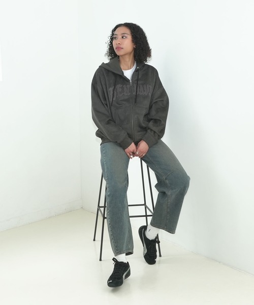 BEN DAVIS(ベンデイビス)の「【BEN DAVIS/ベンデイビス】【トレンドのダブルジップ】フェイクスエード パーカー 逆開ファスナー 共布ワッペン(パーカー・メンズ・スミクロ/ベージュ/ピンク・X-LARGE/LARGE/MEDIUM)」の6枚目の写真
