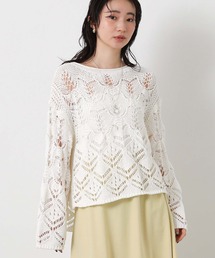 Gready Brilliant | すかし柄切り替えボートネックニット(ニット/セーター)