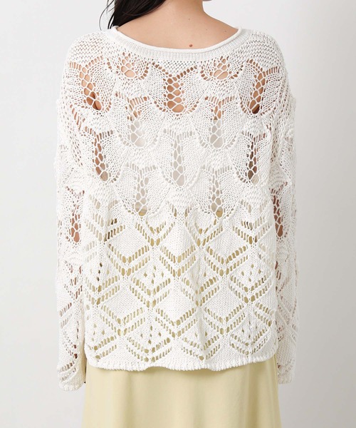 Gready Brilliant（グレディブリリアン）の「すかし柄切り替えボートネックニット（ニット/セーター・レディース・レッド/オフホワイト・FREE）」の21枚目の写真