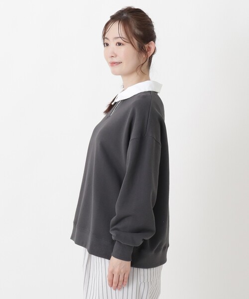 one'sterrace(ワンズテラス)の「ポロ衿プルオーバー(Tシャツ/カットソー・レディース・グレー系4/グレー系その他7/アイボリー系8・02)」の5枚目の写真