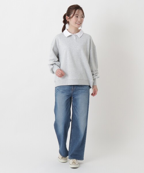 one'sterrace(ワンズテラス)の「ポロ衿プルオーバー(Tシャツ/カットソー・レディース・グレー系4/グレー系その他7/アイボリー系8・02)」の14枚目の写真