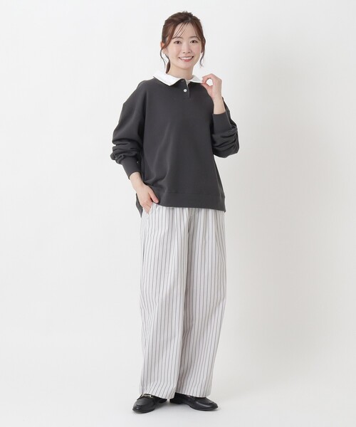 one'sterrace(ワンズテラス)の「ポロ衿プルオーバー(Tシャツ/カットソー・レディース・グレー系4/グレー系その他7/アイボリー系8・02)」の16枚目の写真