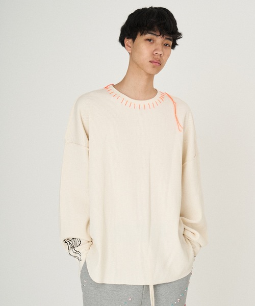 DISCOVERED(ディスカバード)の「WAFFLE BONE PRINT CUTSEWN(Tシャツ/カットソー・メンズ・ブラック/ホワイト・1/3)」の1枚目の写真