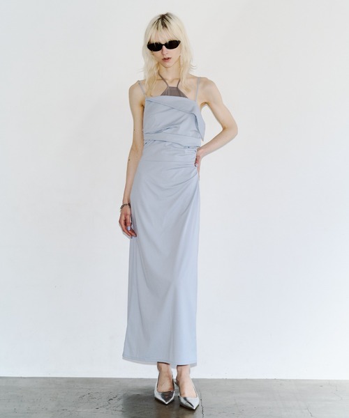 BICOLOR DRAPE DRESS/バイカラードレープドレス（ワンピース）｜JOSE