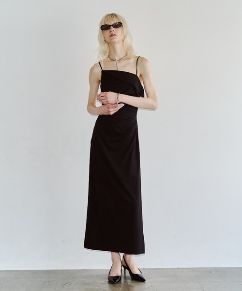 JOSE MOON(ジョゼムーン)の「BICOLOR DRAPE DRESS/バイカラードレープドレス(ワンピース・レディース・サックスブルー/ブラック/ブラウン・38/36)」の13枚目の写真