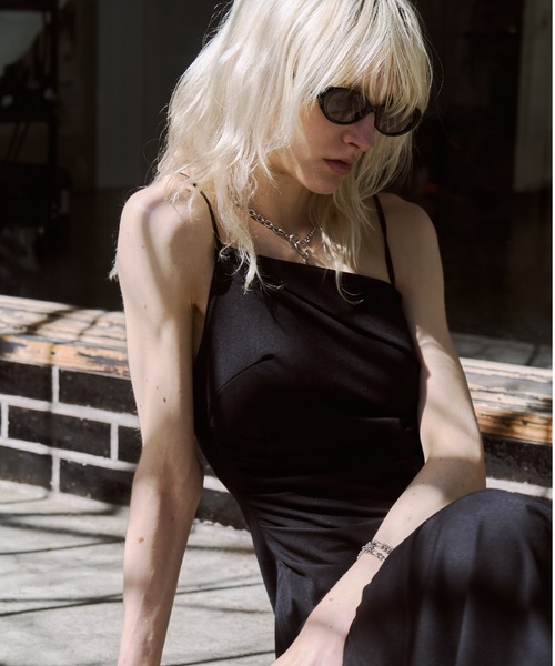 JOSE MOON(ジョゼムーン)の「BICOLOR DRAPE DRESS/バイカラードレープドレス(ワンピース・レディース・サックスブルー/ブラック/ブラウン・38/36)」の19枚目の写真
