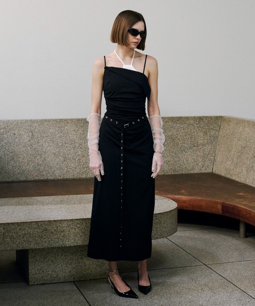 BICOLOR DRAPE DRESS/バイカラードレープドレス（ワンピース）｜JOSE