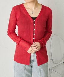 ear PAPILLONNER（イアパピヨネ）の「《uchida企画》Vネックリブカーディガン【SUM1 STYLE(スミスタイル)】（カーディガン/ボレロ）」