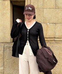 ear PAPILLONNER（イアパピヨネ）の「《uchida企画》Vネックリブカーディガン【SUM1 STYLE(スミスタイル)】（カーディガン/ボレロ）」