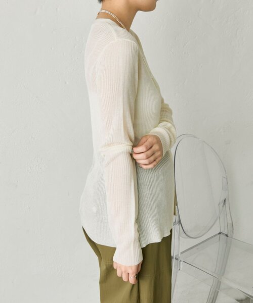 ear PAPILLONNER(イアパピヨネ)の「《uchida企画》Vネックリブカーディガン【SUM1 STYLE(スミスタイル)】(カーディガン/ボレロ・レディース・レッド/ホワイト/ブラック/ブルー系その他・FREE)」の17枚目の写真
