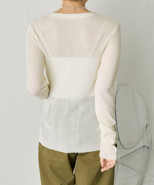 ear PAPILLONNER(イアパピヨネ)の「《uchida企画》Vネックリブカーディガン【SUM1 STYLE(スミスタイル)】(カーディガン/ボレロ・レディース・レッド/ホワイト/ブラック/ブルー系その他・FREE)」の18枚目の写真