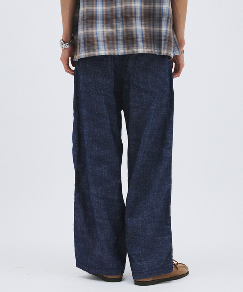 JOURNAL STANDARD（ジャーナルスタンダード）の「リネン ライク デニム ベルテッド パンツ（スラックス・メンズ・アイボリー/ブラウン/ネイビー・LARGE/MEDIUM/SMALL）」の11枚目の写真