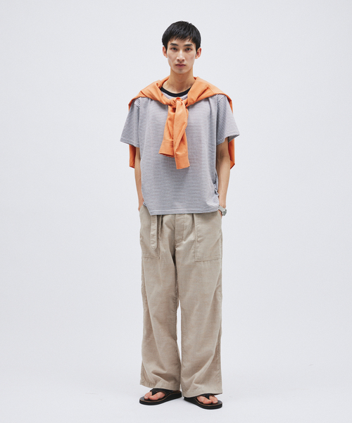 JOURNAL STANDARD（ジャーナルスタンダード）の「リネン ライク デニム ベルテッド パンツ（スラックス・メンズ・アイボリー/ブラウン/ネイビー・LARGE/MEDIUM/SMALL）」の14枚目の写真