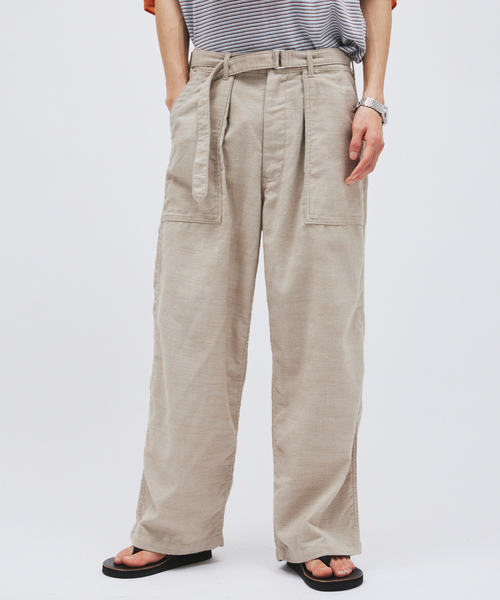 JOURNAL STANDARD（ジャーナルスタンダード）の「リネン ライク デニム ベルテッド パンツ（スラックス・メンズ・アイボリー/ブラウン/ネイビー・LARGE/MEDIUM/SMALL）」の19枚目の写真