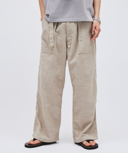 JOURNAL STANDARD（ジャーナルスタンダード）の「リネン ライク デニム ベルテッド パンツ（スラックス・メンズ・アイボリー/ブラウン/ネイビー・LARGE/MEDIUM/SMALL）」の2枚目の写真