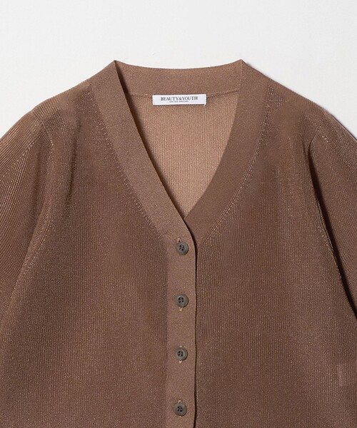 BEAUTY&YOUTH UNITED ARROWS(ビューティーアンドユースユナイテッドアローズ)の「Vネック 畦ニット カーディガン ウォッシャブル(カーディガン/ボレロ・レディース・ブラック/ブラウン系/ホワイト・FREE)」の14枚目の写真