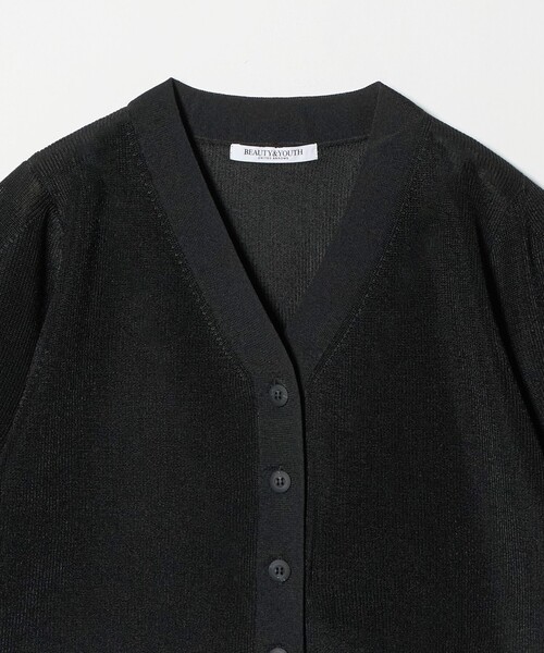 BEAUTY&YOUTH UNITED ARROWS(ビューティーアンドユースユナイテッドアローズ)の「Vネック 畦ニット カーディガン ウォッシャブル(カーディガン/ボレロ・レディース・ブラック/ブラウン系/ホワイト・FREE)」の8枚目の写真