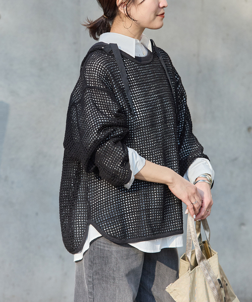 【ARMY TWILL】メッシュフーディ　黒 別注【ARMY TWILL/アーミーツイル】Cotton Mesh Hoodie（ニット