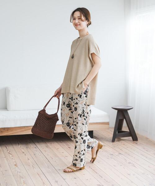 URBAN RESEARCH DOORS（アーバンリサーチドアーズ）の「『WEB限定カラー』リネンリヨセルプリントイージーパンツ（その他パンツ・レディース・ナチュラル/ベージュ系その他/ブラック・FREE）」の9枚目の写真